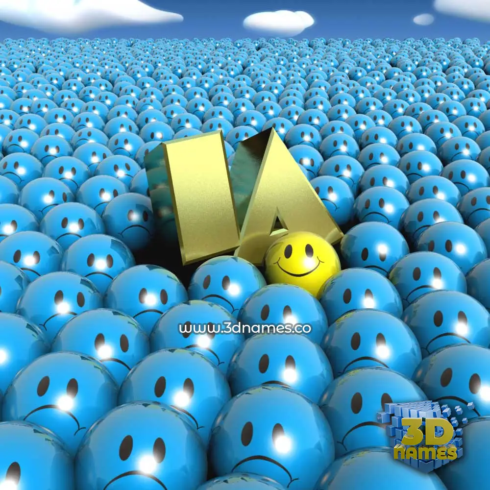 ia in Special Smileys style - 3D name wallpaper