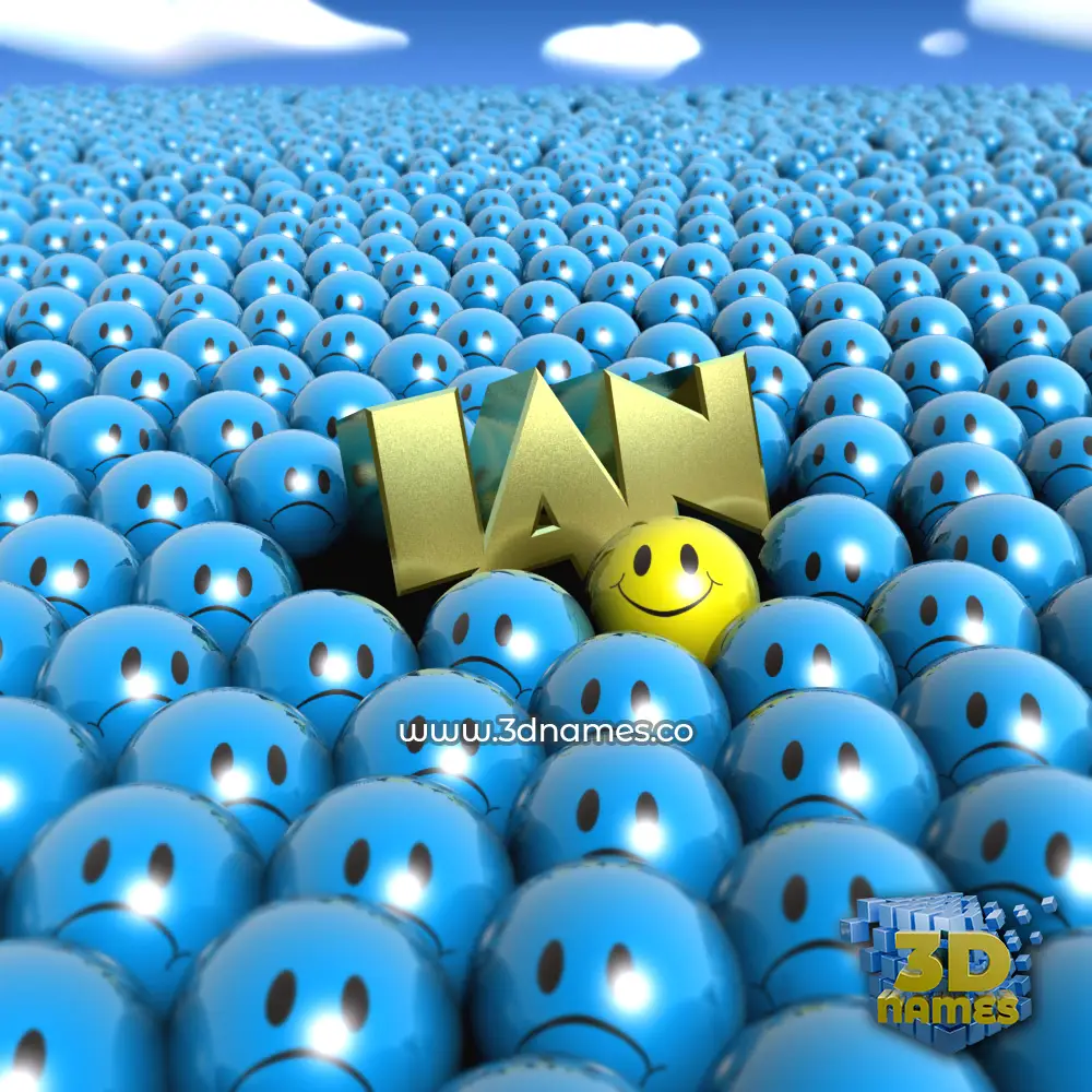 ian in Special Smileys style - 3D name wallpaper