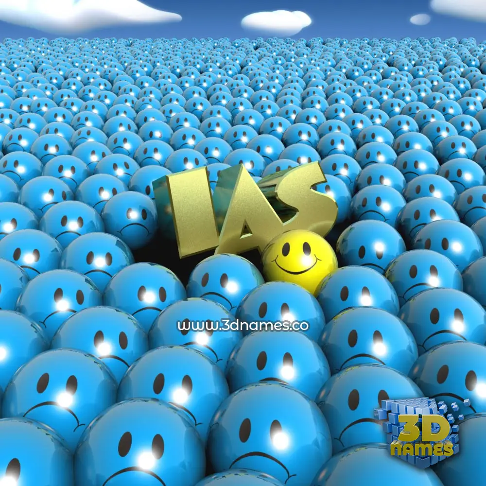 ias in Special Smileys style - 3D name wallpaper