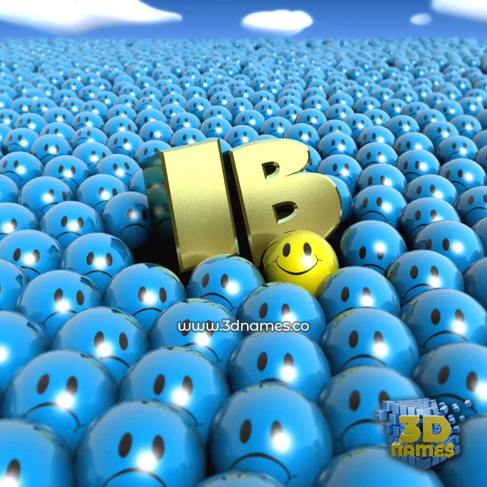 ib in Special Smileys style - 3D name wallpaper