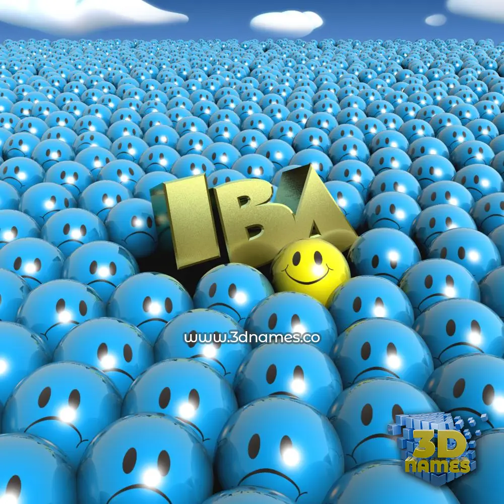iba in Special Smileys style - 3D name wallpaper