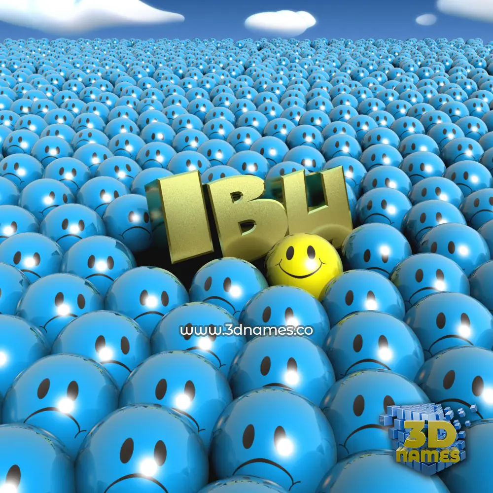 ibu in Special Smileys style - 3D name wallpaper