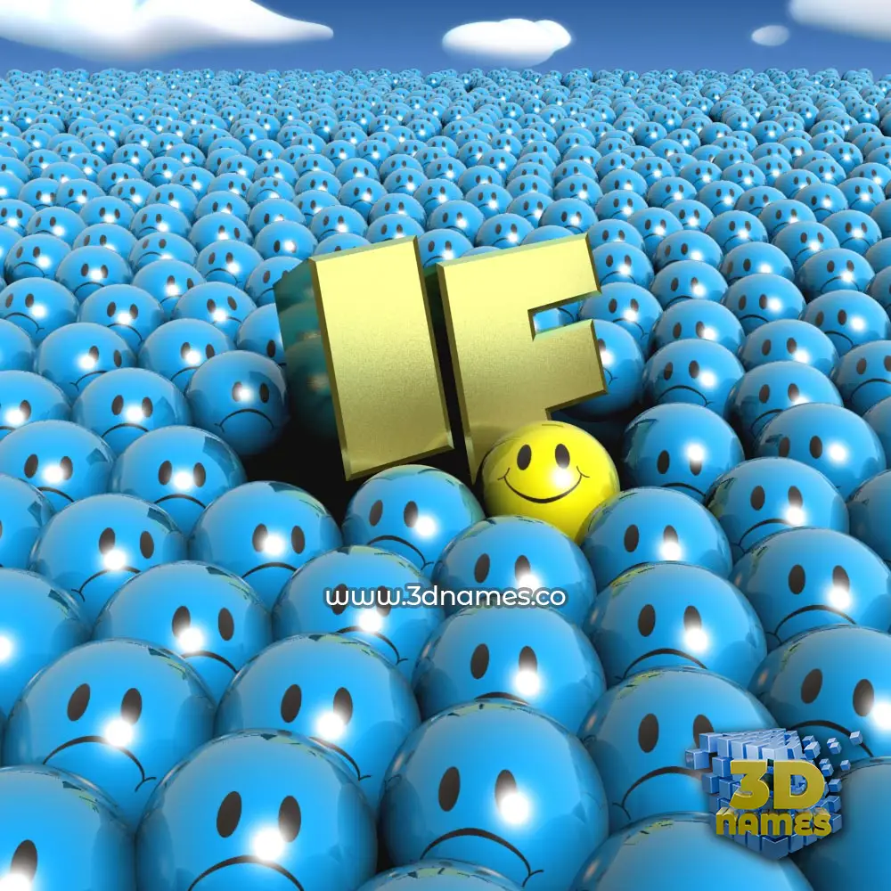if in Special Smileys style - 3D name wallpaper