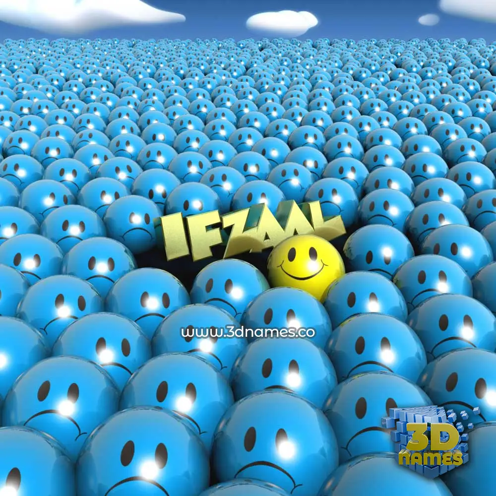 ifzaal in Special Smileys style - 3D name wallpaper