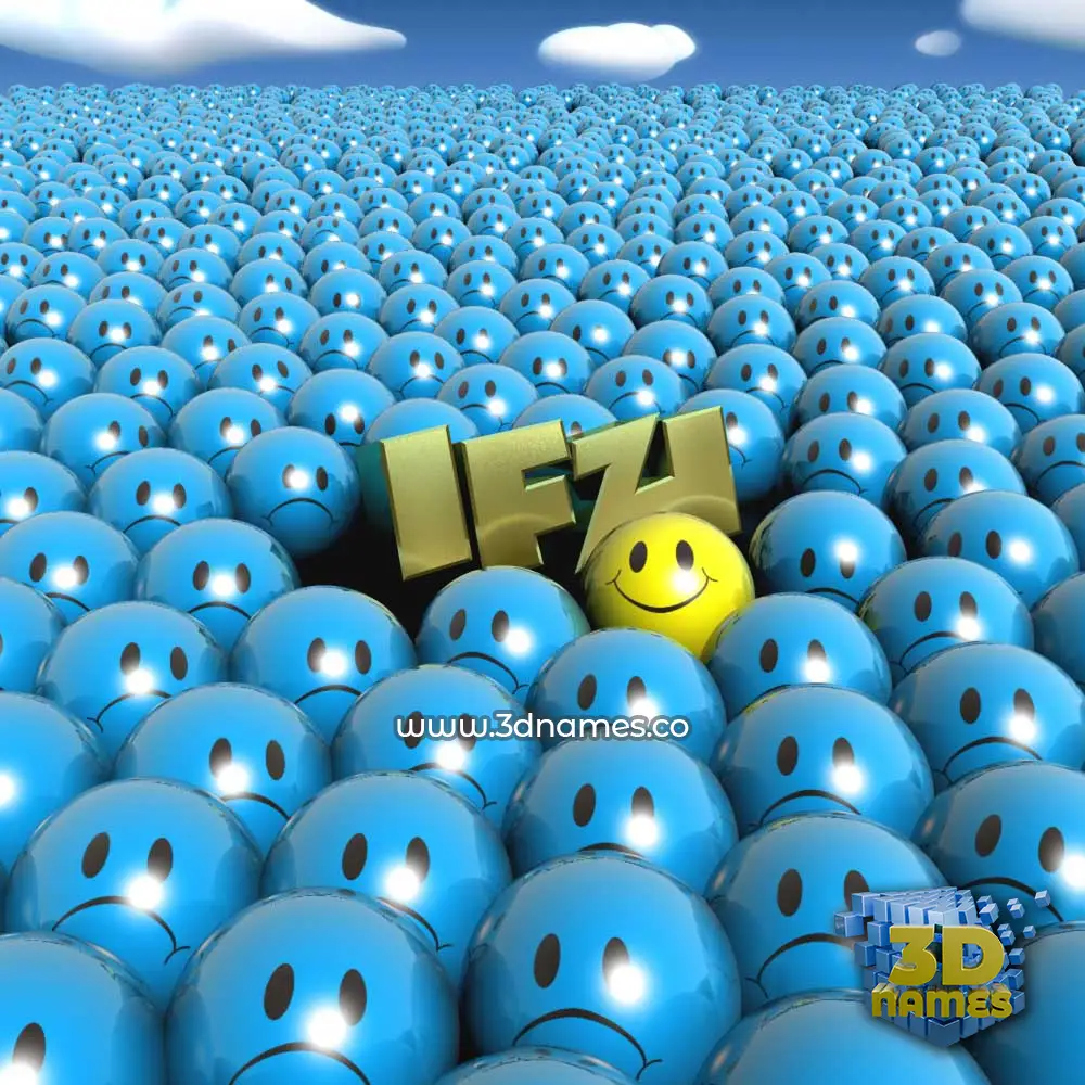 ifzi in Special Smileys style - 3D name wallpaper