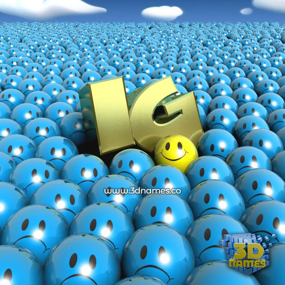 ig in Special Smileys style - 3D name wallpaper