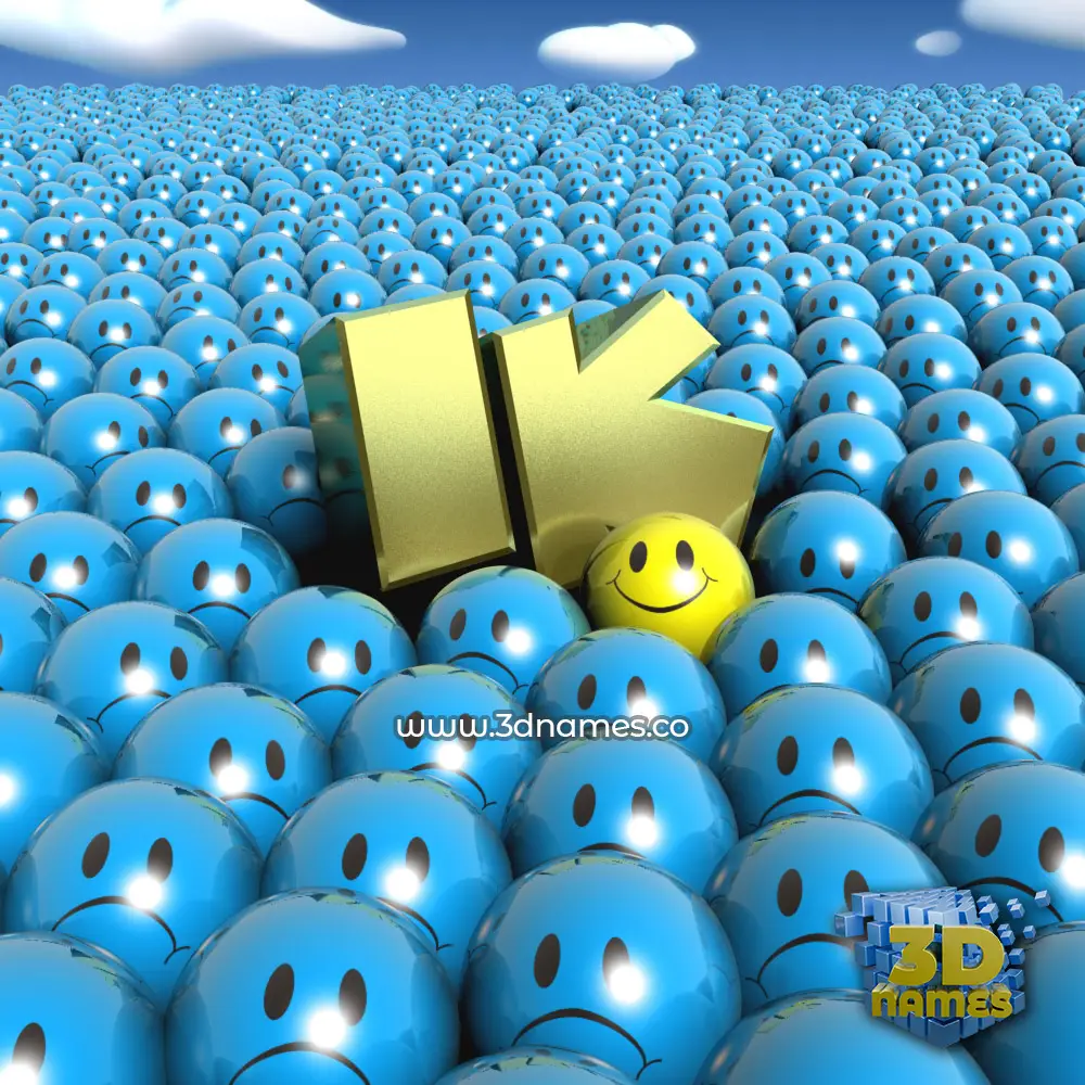 ik in Special Smileys style - 3D name wallpaper
