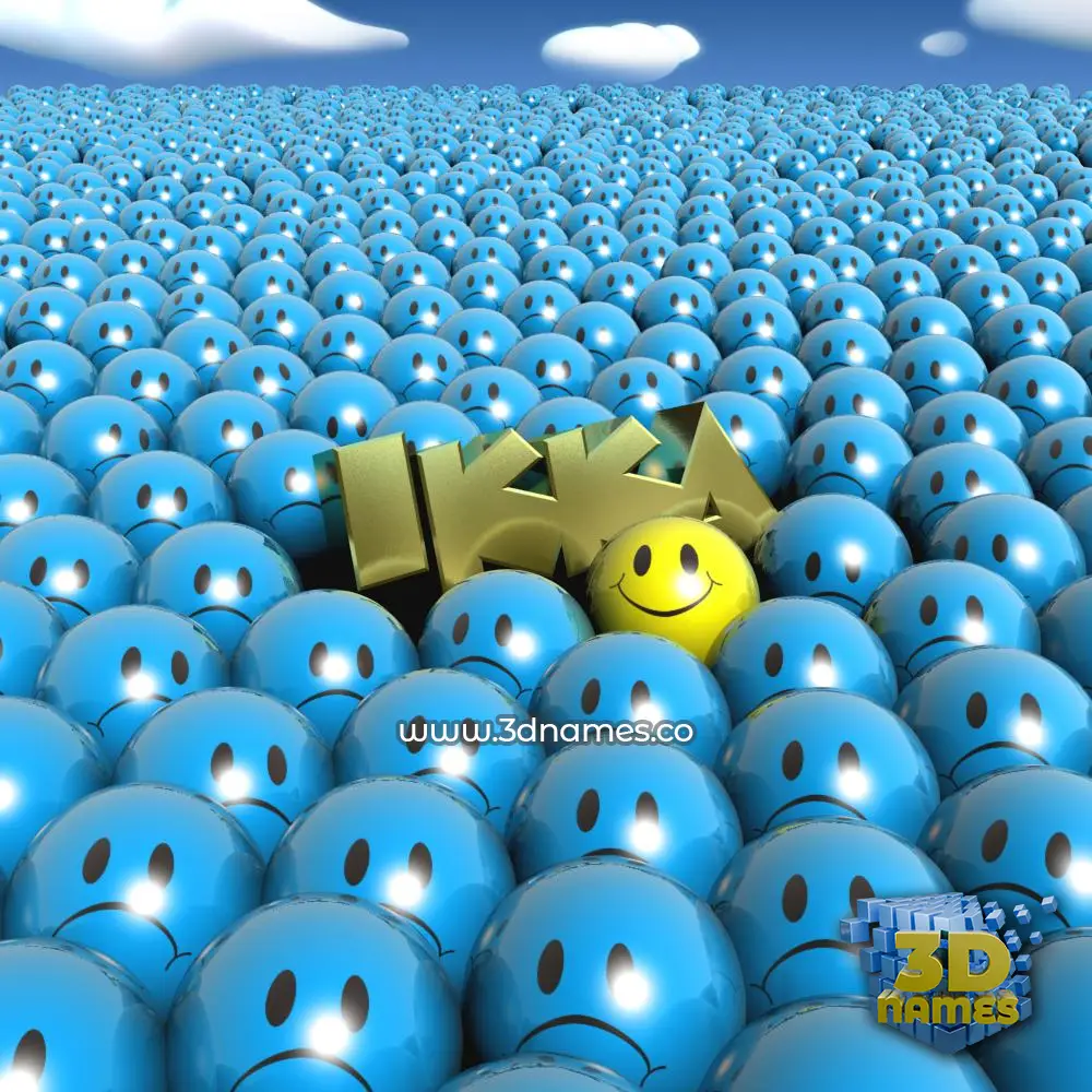 ikka in Special Smileys style - 3D name wallpaper