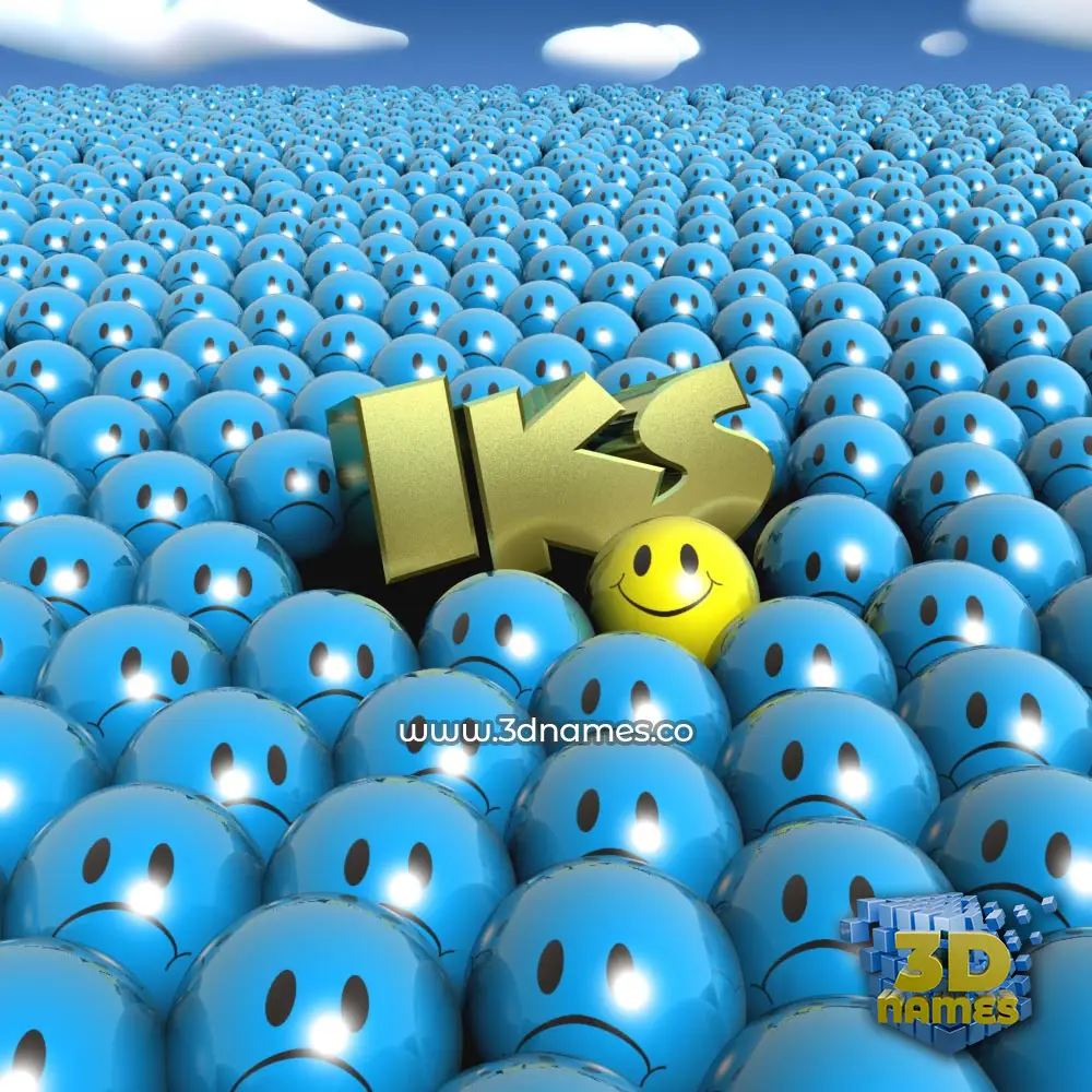 iks in Special Smileys style - 3D name wallpaper