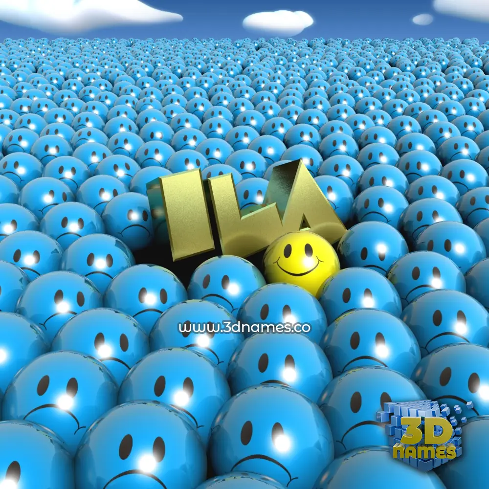 ila in Special Smileys style - 3D name wallpaper