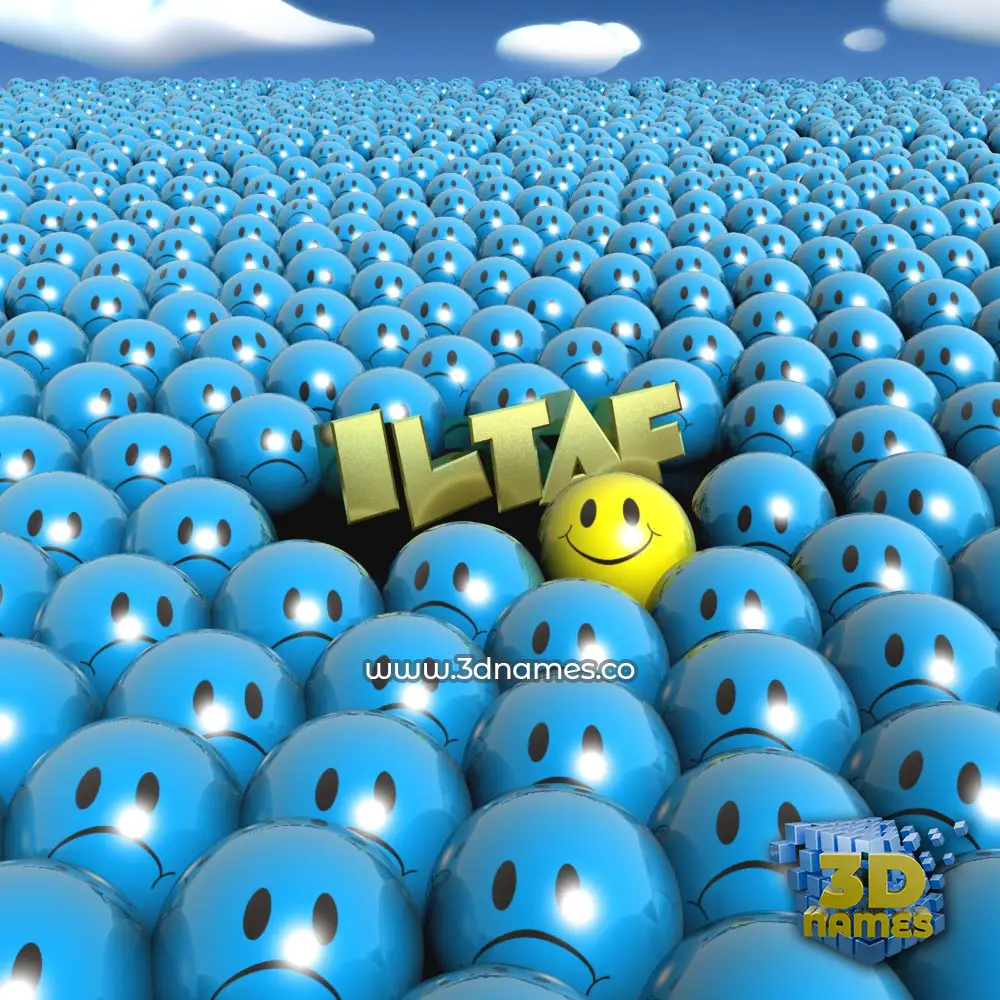 iltaf in Special Smileys style - 3D name wallpaper