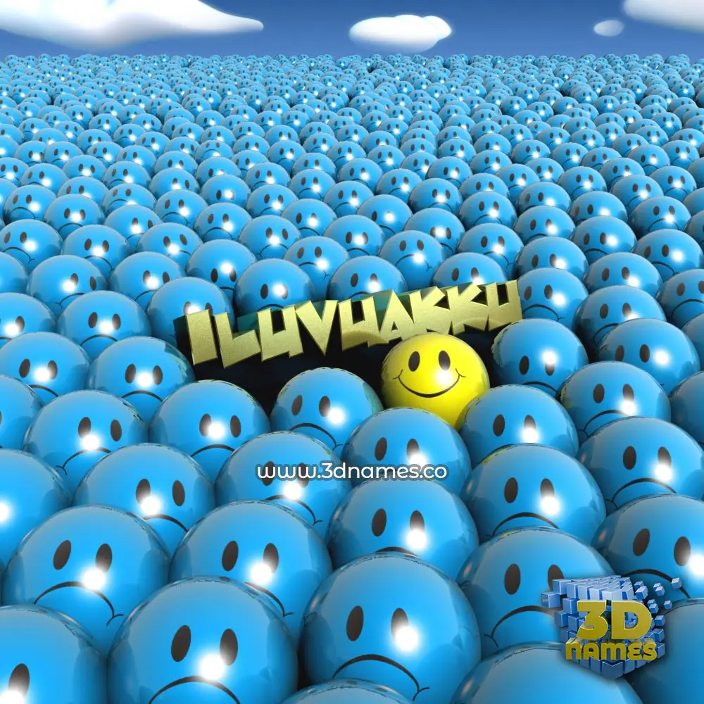 iluvuakku in Special Smileys style - 3D name wallpaper