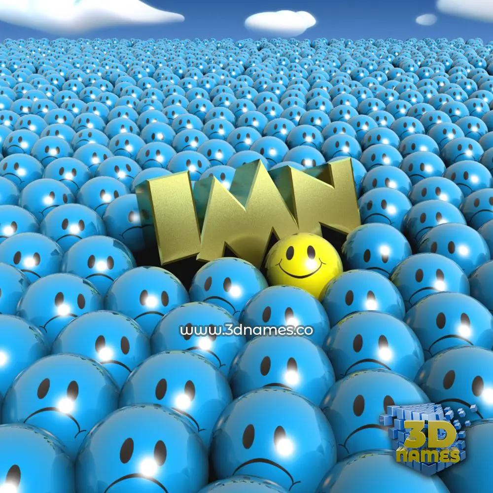 imn in Special Smileys style - 3D name wallpaper