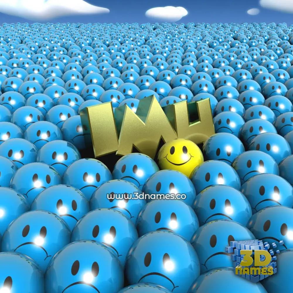imu in Special Smileys style - 3D name wallpaper