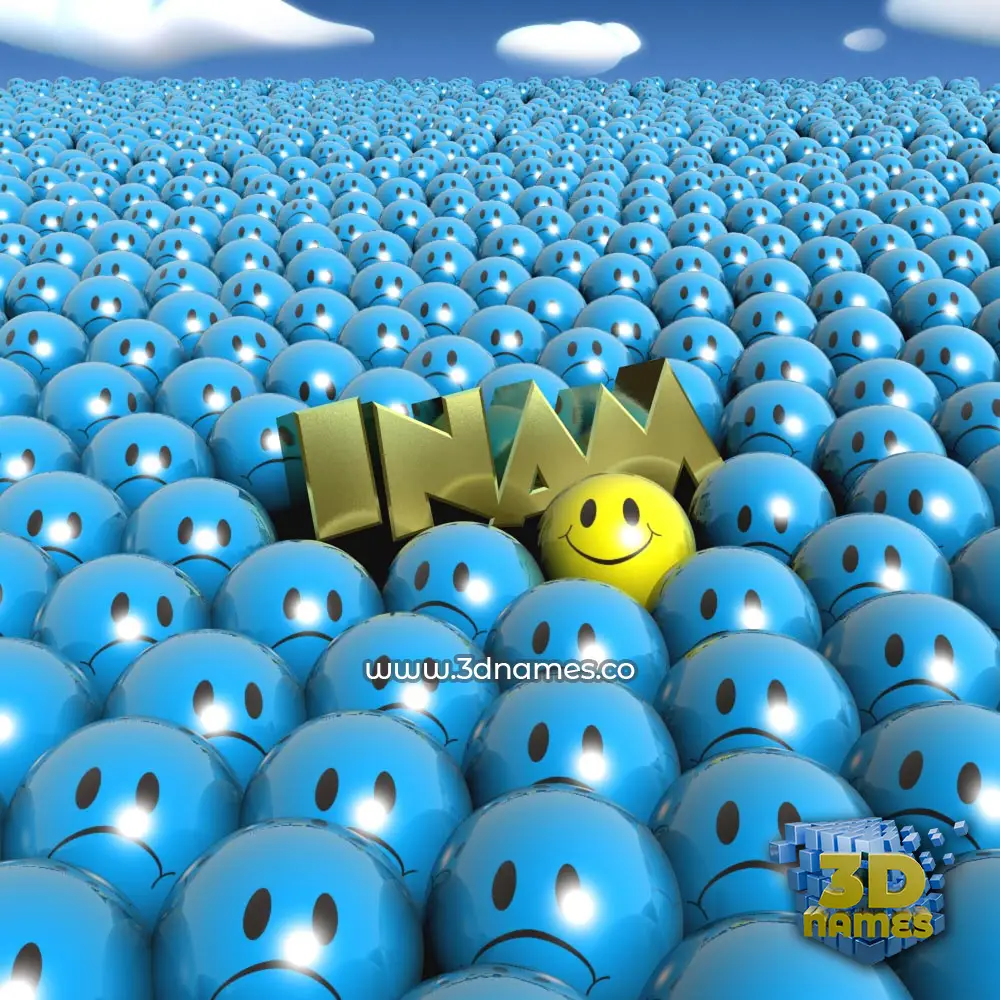 inam in Special Smileys style - 3D name wallpaper