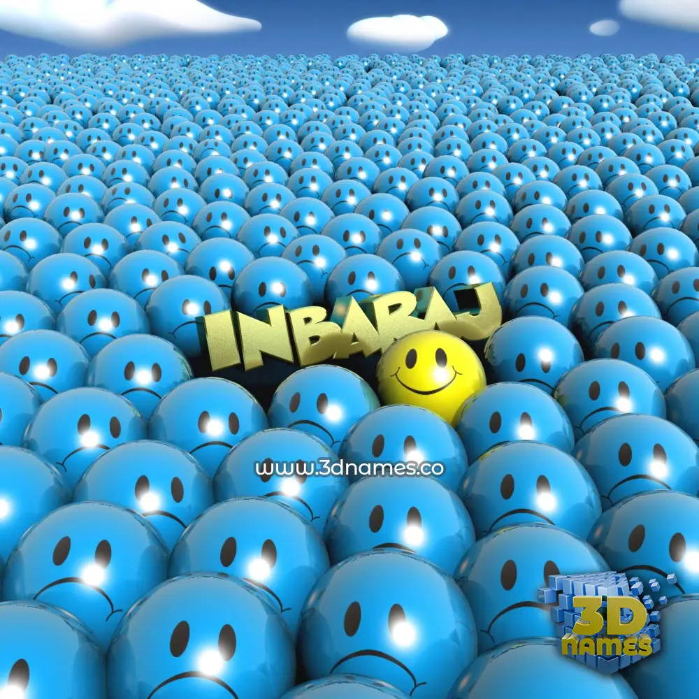 inbaraj in Special Smileys style - 3D name wallpaper