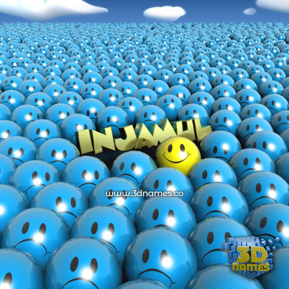 injamul in Special Smileys style - 3D name wallpaper