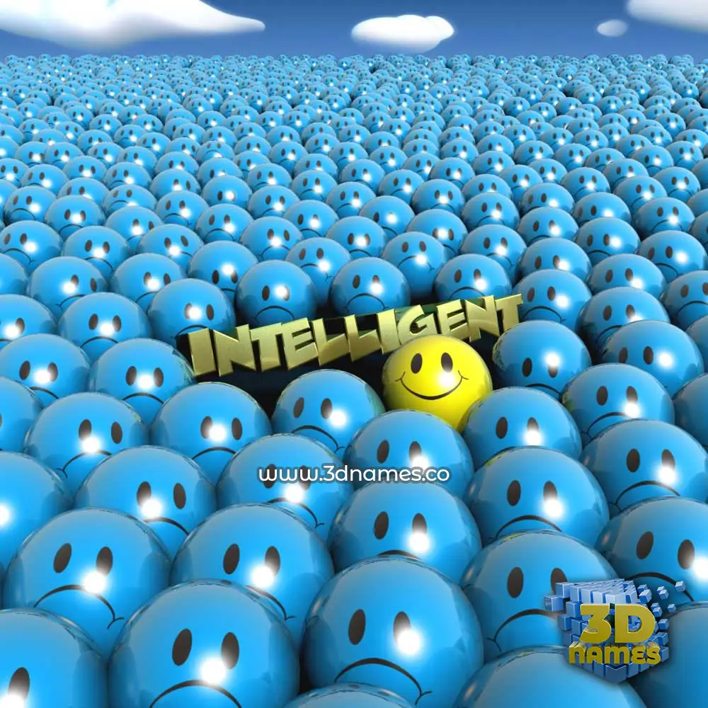 intelligent in Special Smileys style - 3D name wallpaper