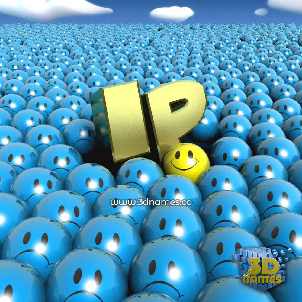 ip in Special Smileys style - 3D name wallpaper
