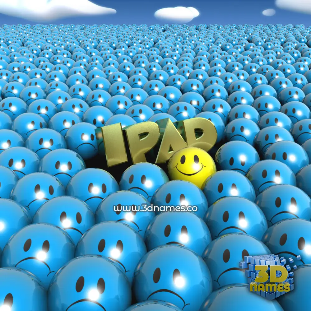 ipad in Special Smileys style - 3D name wallpaper