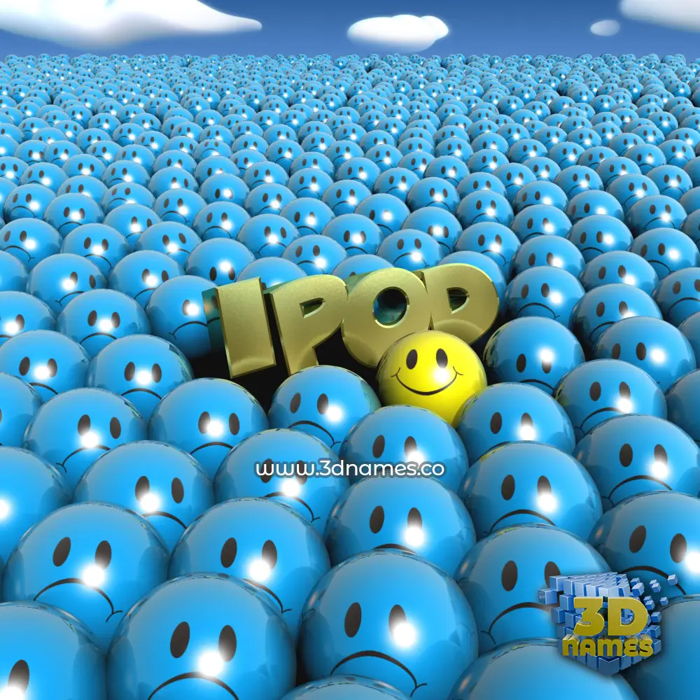 ipod in Special Smileys style - 3D name wallpaper