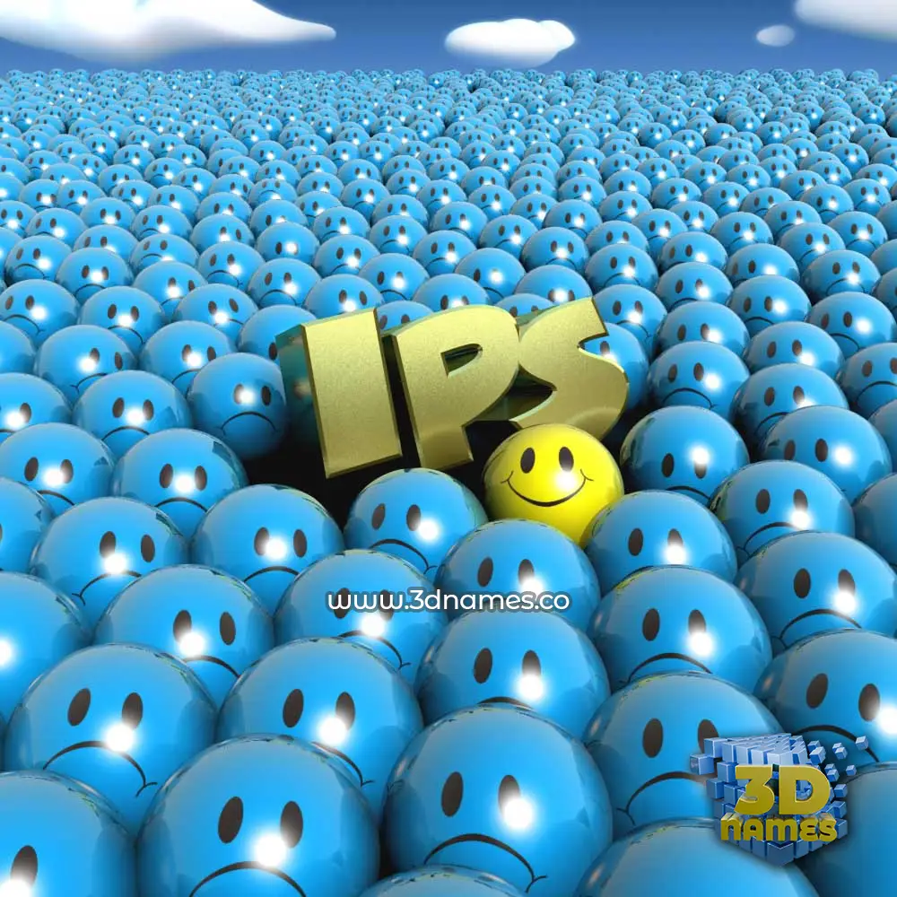 ips in Special Smileys style - 3D name wallpaper