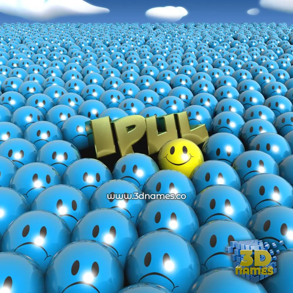 ipul in Special Smileys style - 3D name wallpaper