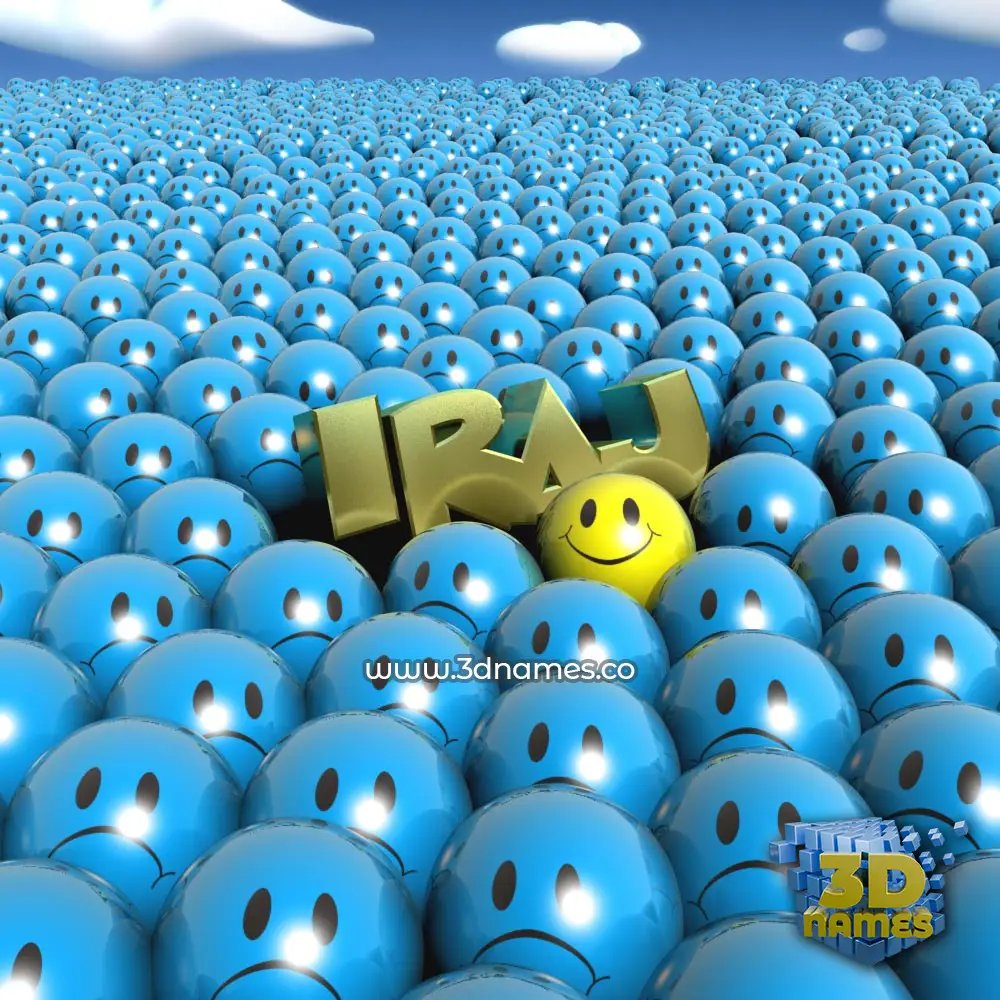 iraj in Special Smileys style - 3D name wallpaper