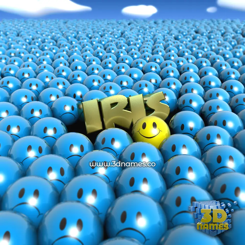 iris in Special Smileys style - 3D name wallpaper