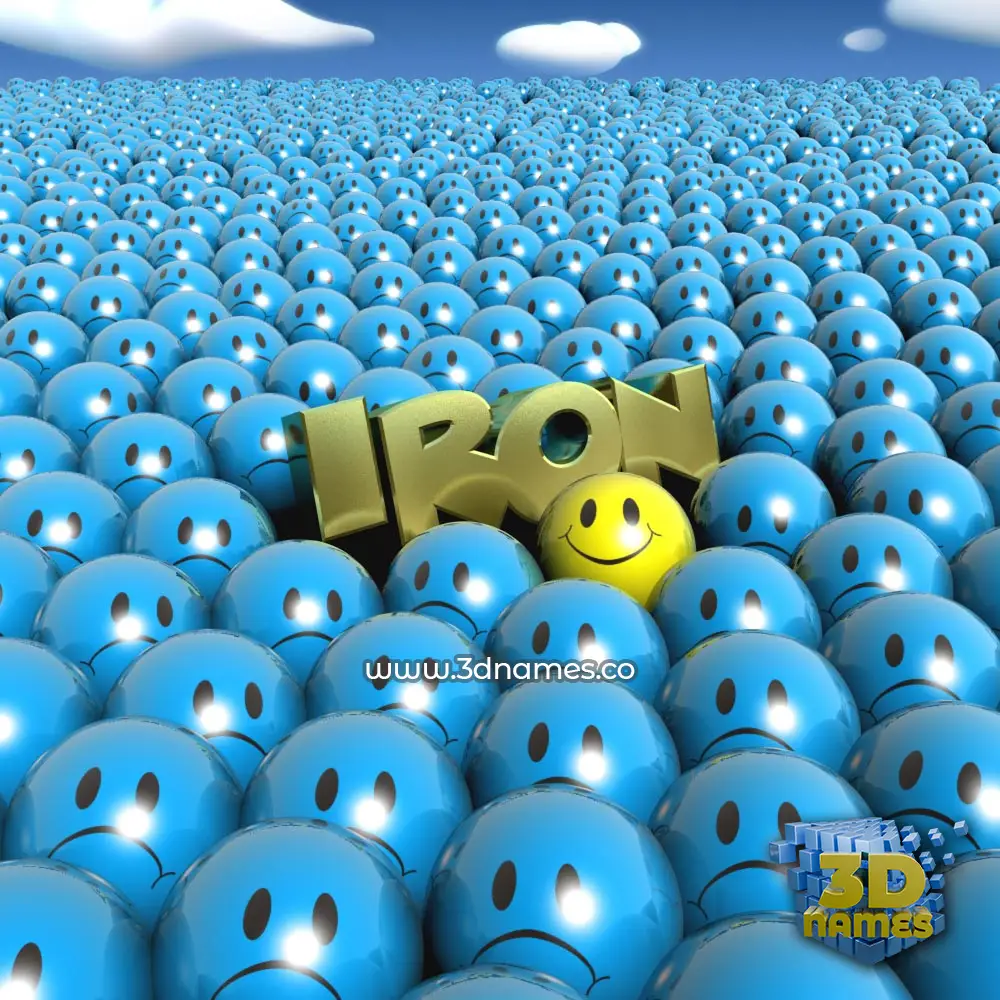iron in Special Smileys style - 3D name wallpaper