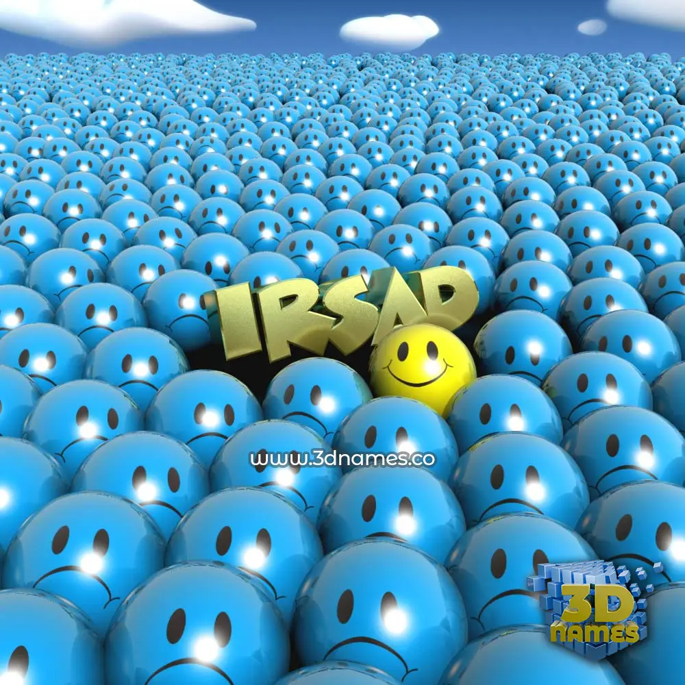 irsad in Special Smileys style - 3D name wallpaper