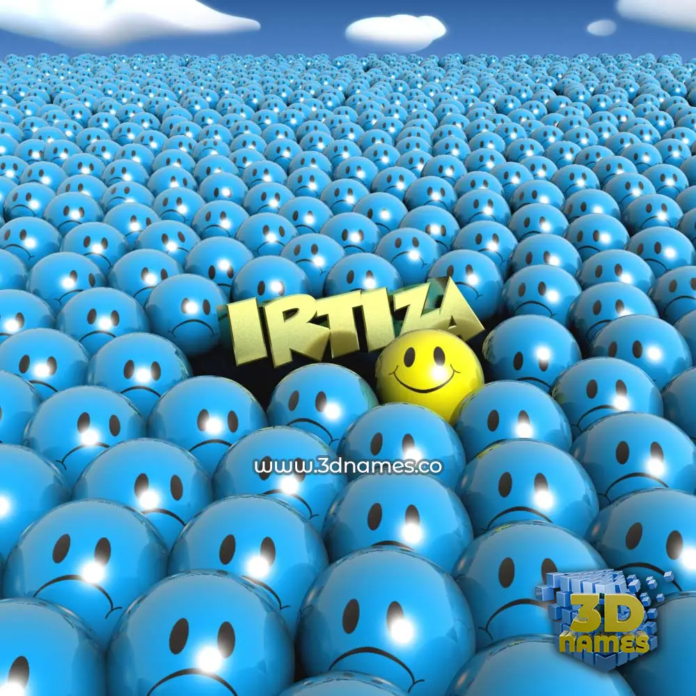 irtiza in Special Smileys style - 3D name wallpaper
