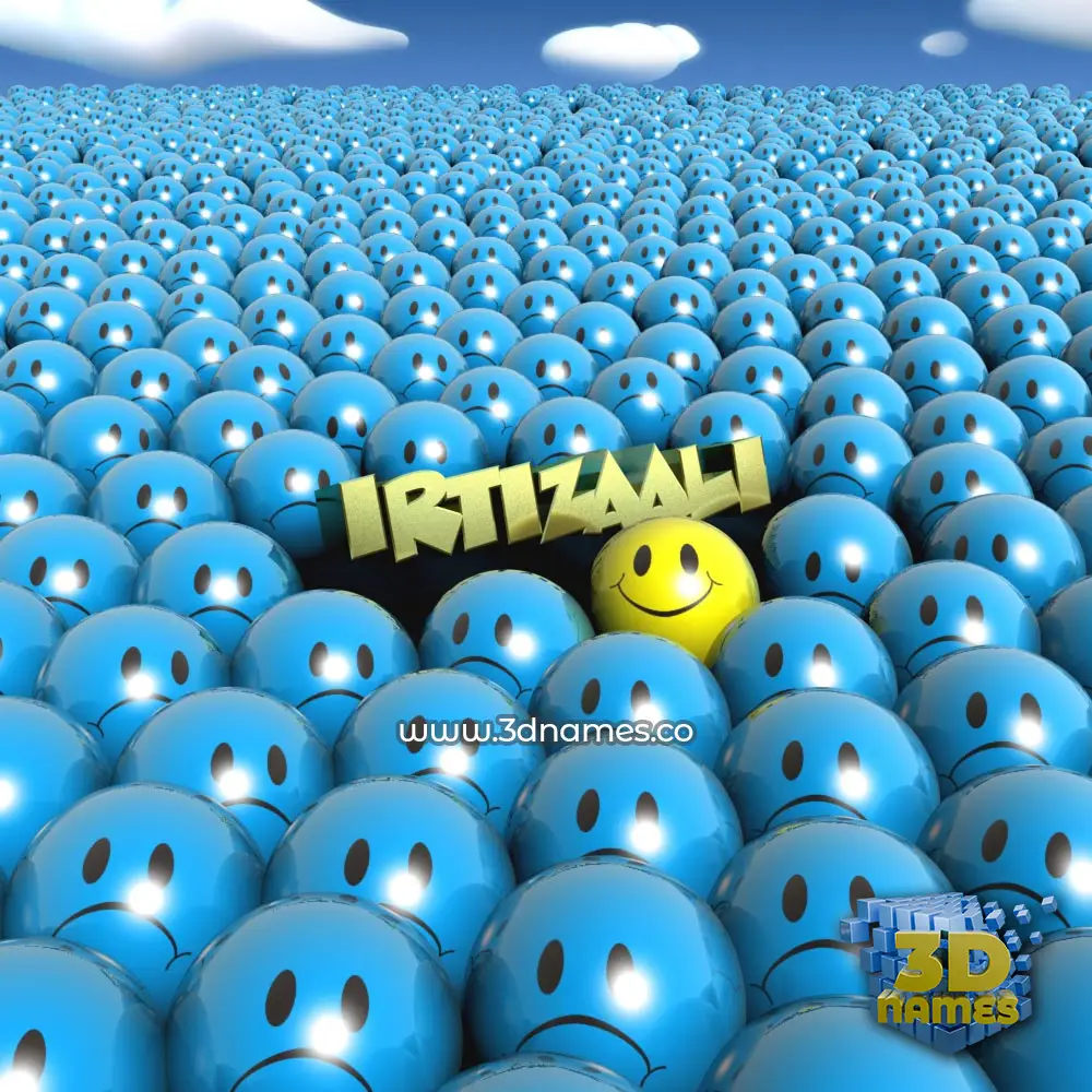 irtizaali in Special Smileys style - 3D name wallpaper