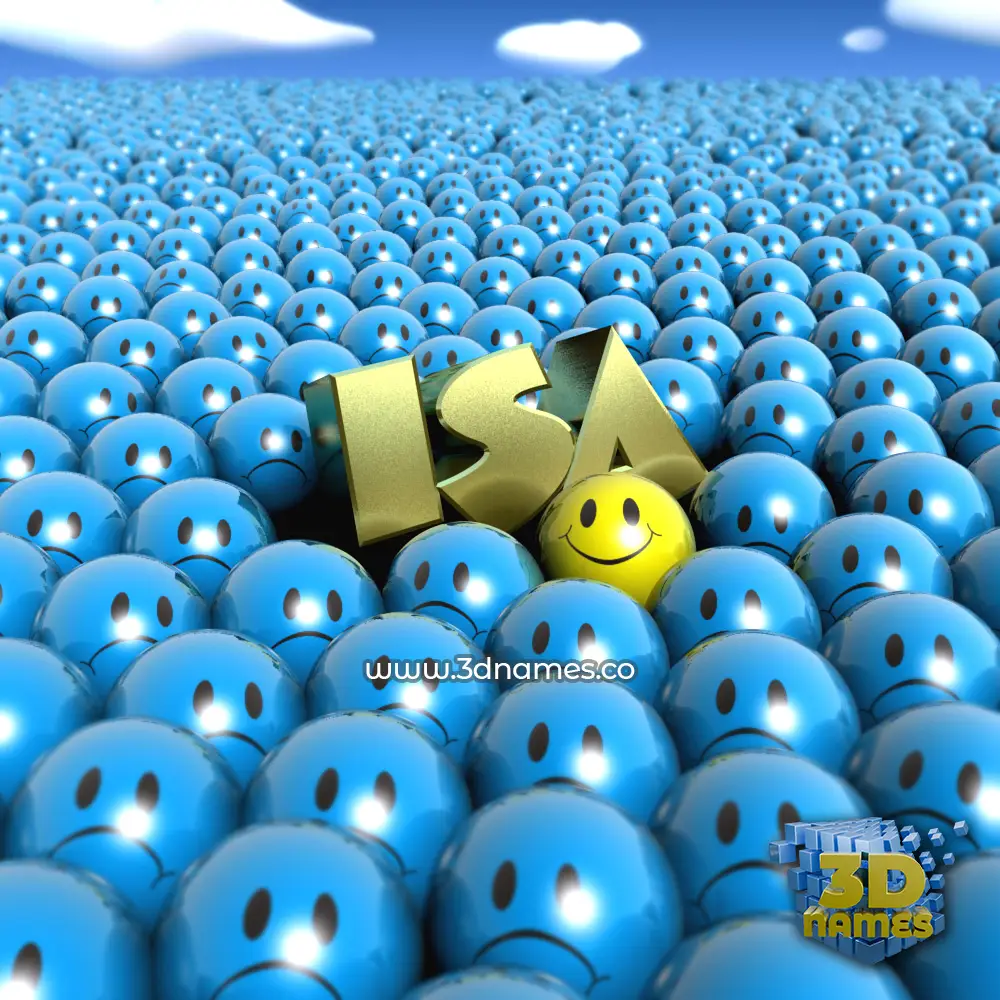 isa in Special Smileys style - 3D name wallpaper