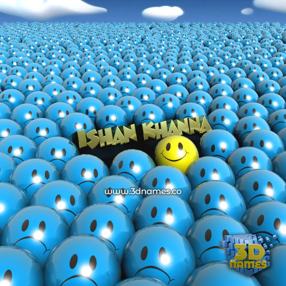 ishan khanna in Special Smileys style - 3D name wallpaper
