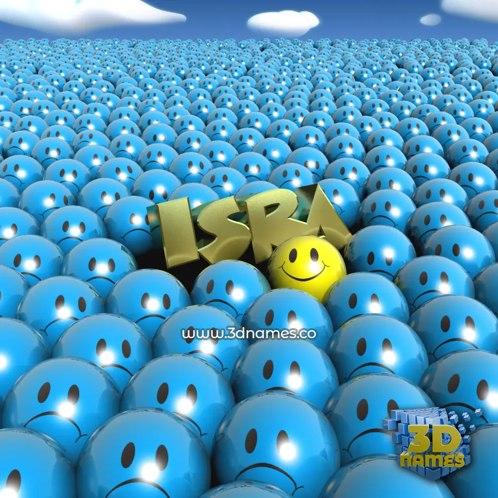 isra in Special Smileys style - 3D name wallpaper