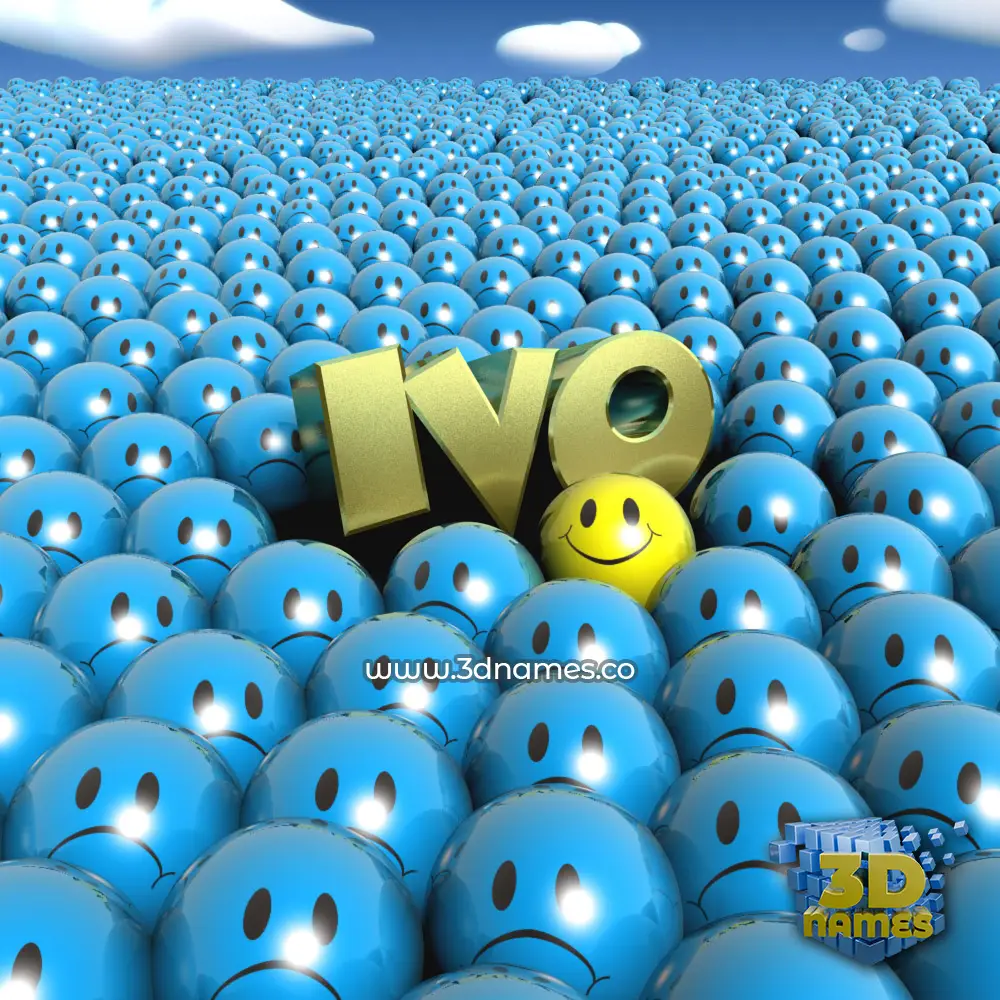 ivo in Special Smileys style - 3D name wallpaper
