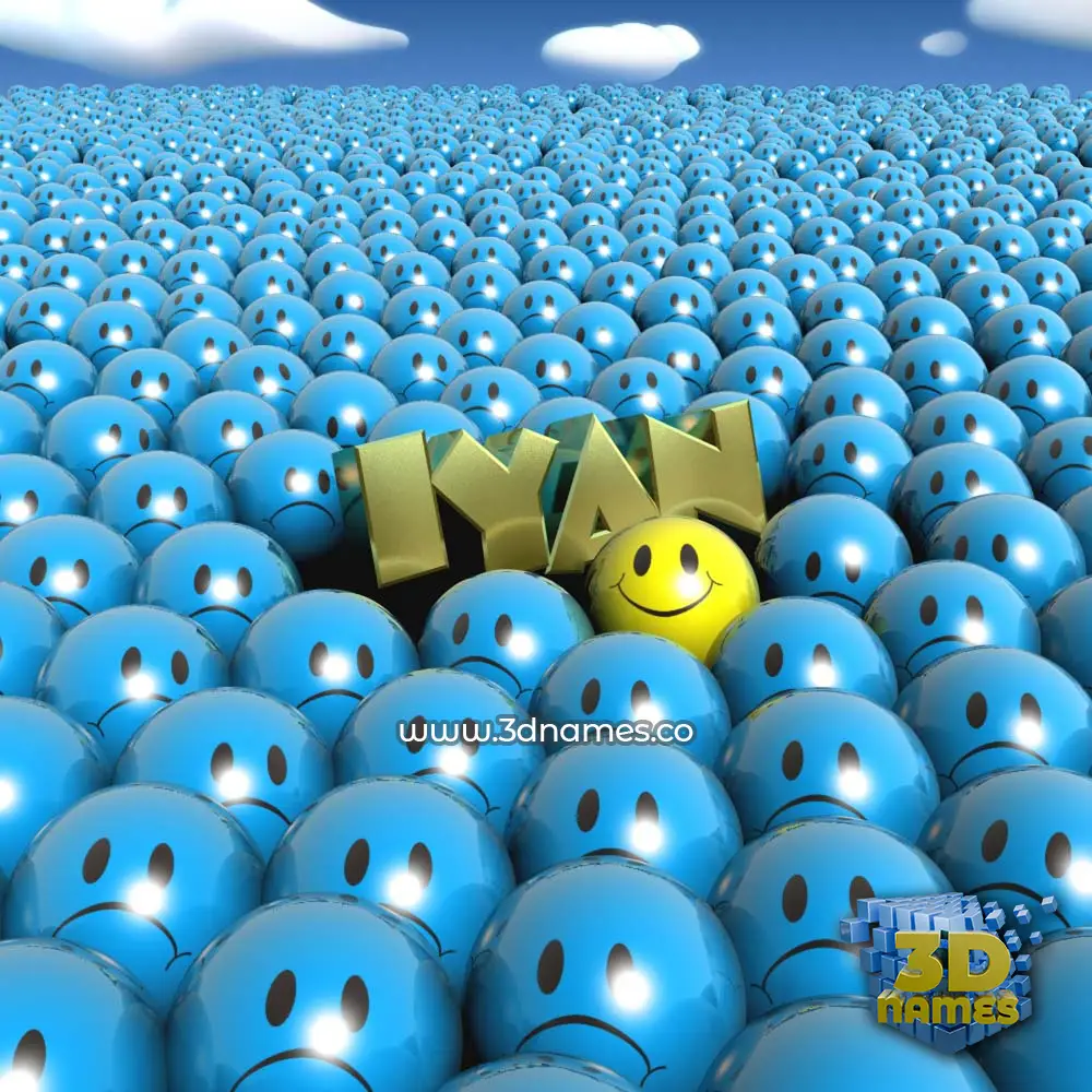 iyan in Special Smileys style - 3D name wallpaper