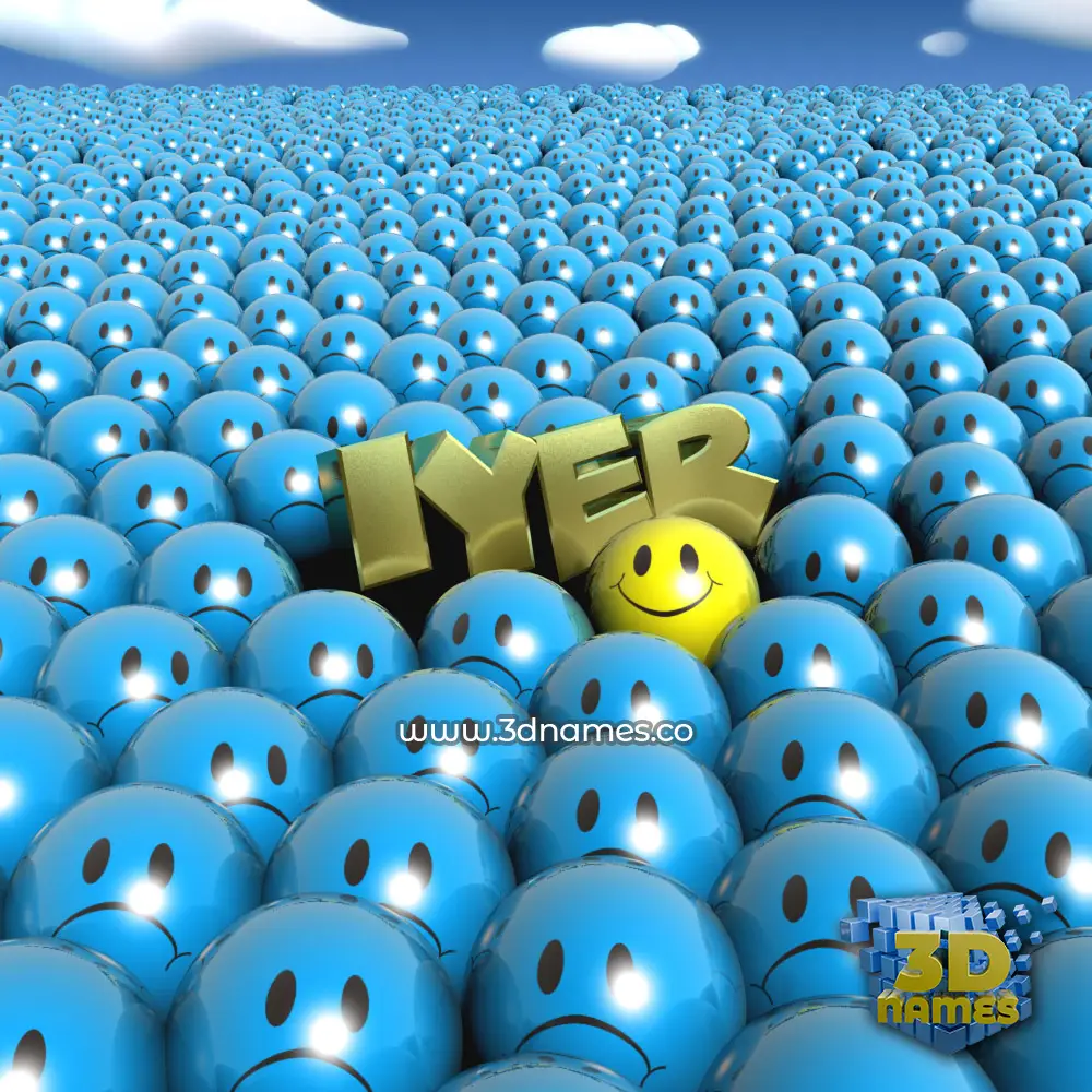 iyer in Special Smileys style - 3D name wallpaper