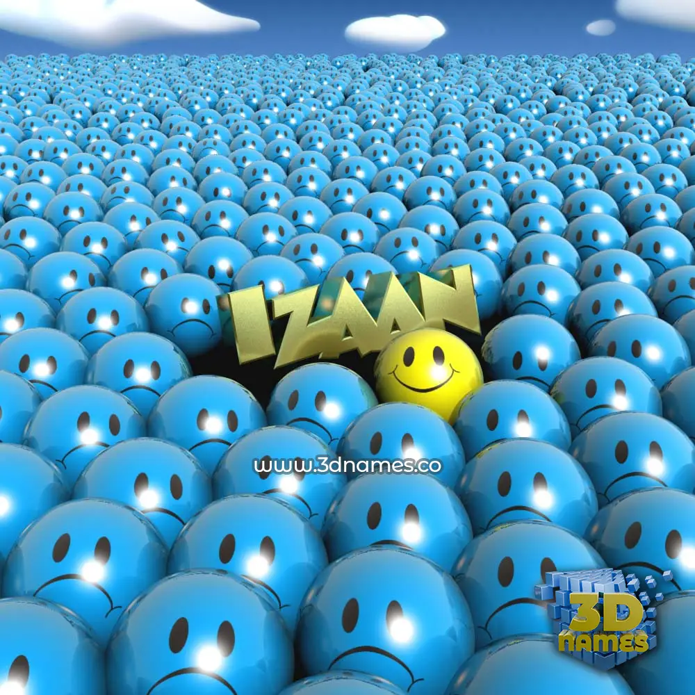 izaan in Special Smileys style - 3D name wallpaper
