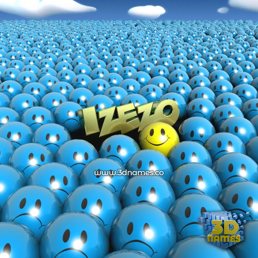 izezo in Special Smileys style - 3D name wallpaper