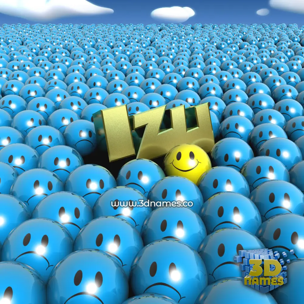 izu in Special Smileys style - 3D name wallpaper