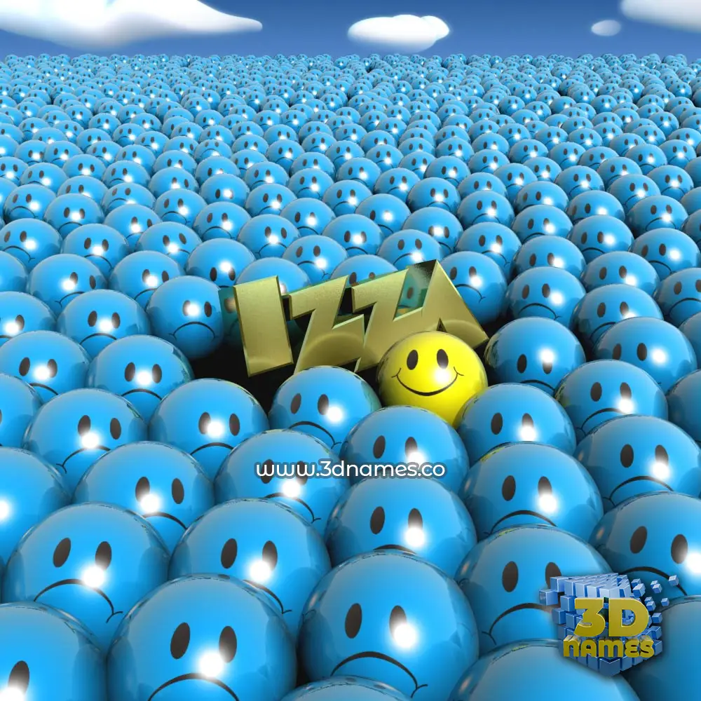 izza in Special Smileys style - 3D name wallpaper