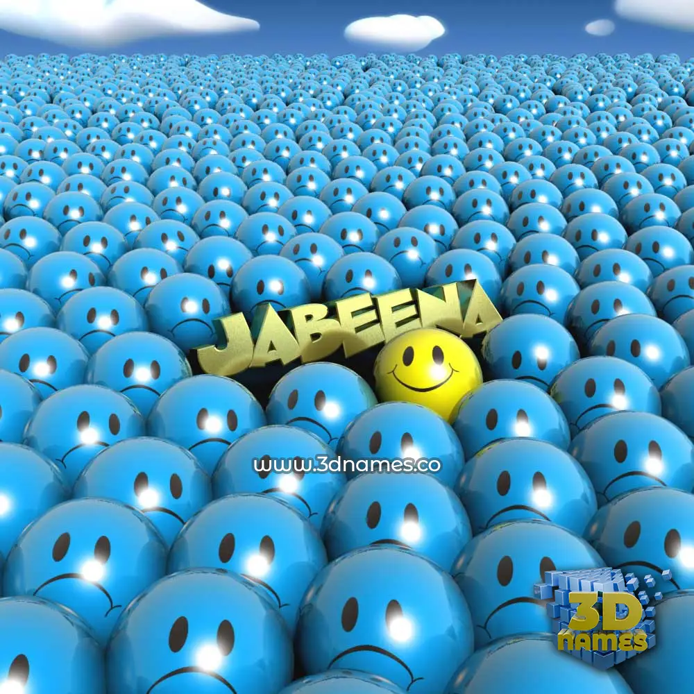 jabeena in Special Smileys style - 3D name wallpaper