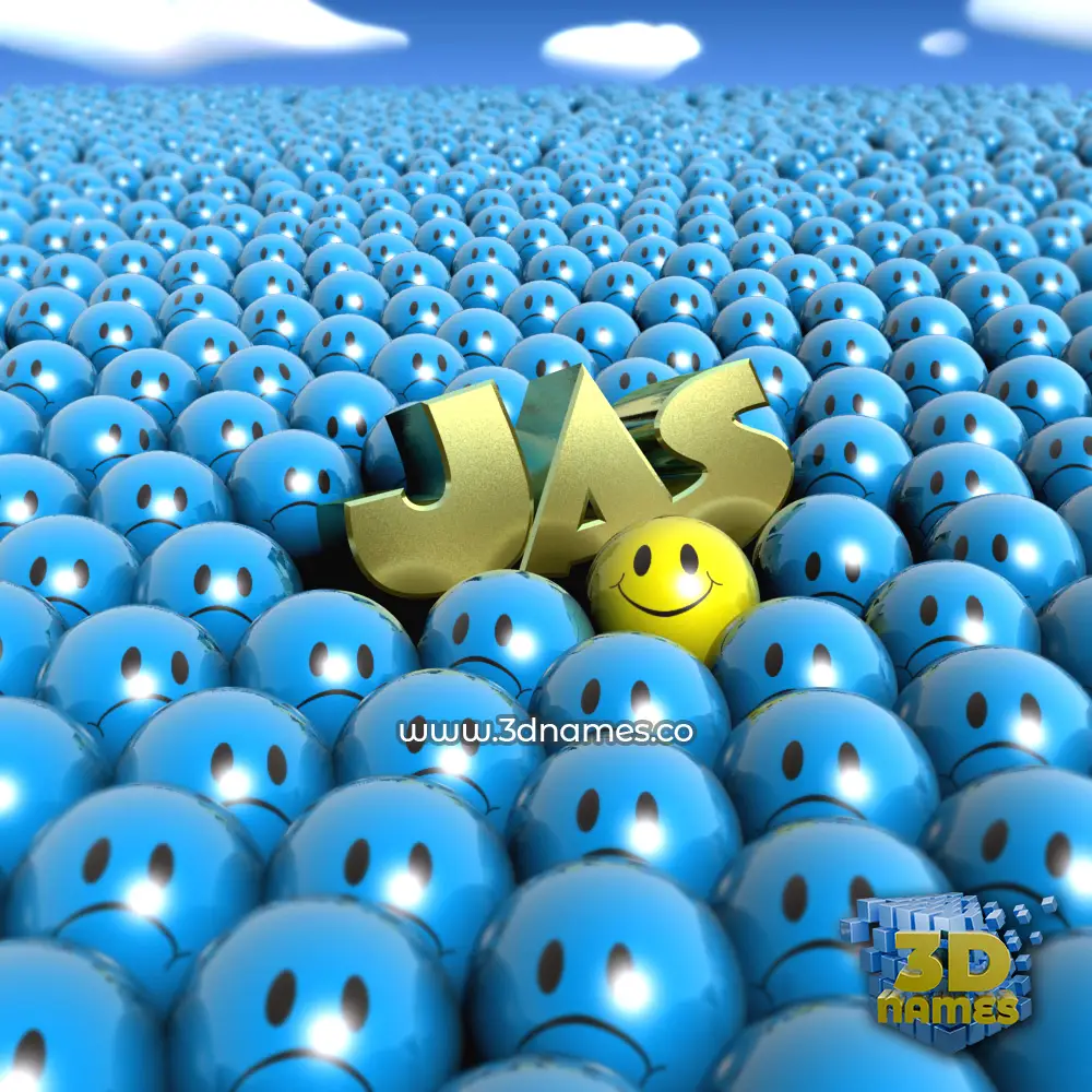 jas in Special Smileys style - 3D name wallpaper