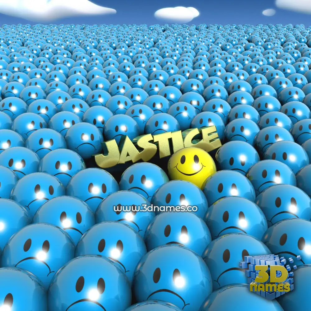 jastice in Special Smileys style - 3D name wallpaper