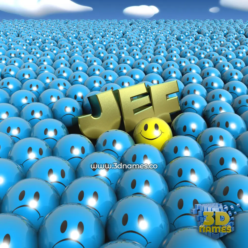 jef in Special Smileys style - 3D name wallpaper