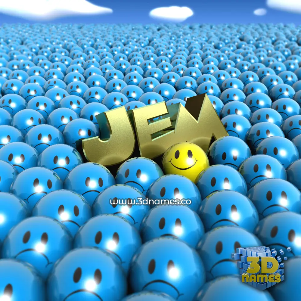 jem in Special Smileys style - 3D name wallpaper