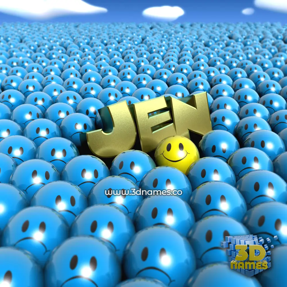 jen in Special Smileys style - 3D name wallpaper