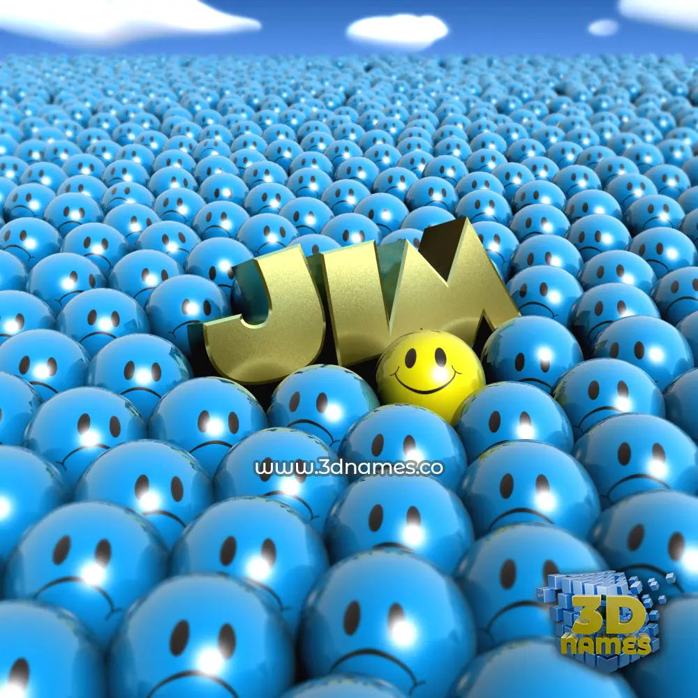 jim in Special Smileys style - 3D name wallpaper